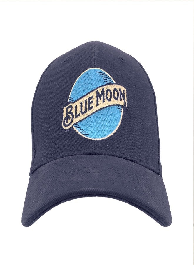 Tee Luv Blue Moon Beer Logo Baseball Hat (Navy Blue) - Image 2