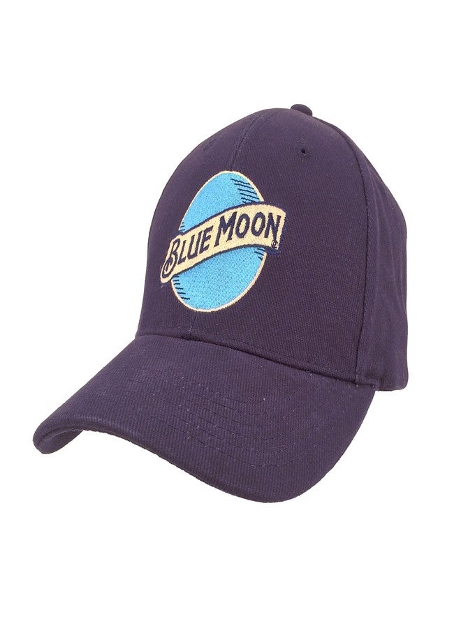 Tee Luv Blue Moon Beer Logo Baseball Hat (Navy Blue) - Image 1