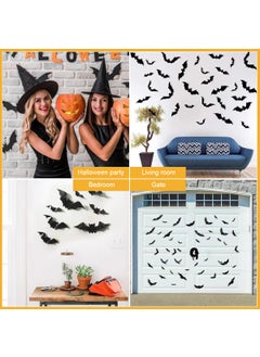 HASTHIP HASTHIP® 60Pcs Halloween Decorations Indoor Halloween 3D Hanging Bats Wall Decorations Large Bat Wall Decor Stickers Birthday Party Supplies Bats Halloween Decoration for Outdoor Indoor, 4 Sizes  - Image 4