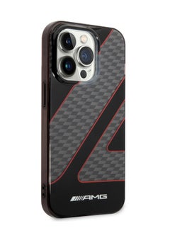 AMG iPhone 14 Pro Max Case Transparent Double Layer Back Cover with Checkered Flag Pattern / Lifted Ring Case / Bumper Protection / Slim Profile / Easy Snap-On / Drop Protection - Red  - Image 5