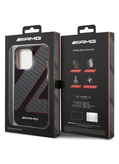 AMG iPhone 14 Pro Max Case Transparent Double Layer Back Cover with Checkered Flag Pattern / Lifted Ring Case / Bumper Protection / Slim Profile / Easy Snap-On / Drop Protection - Red  - Image 3
