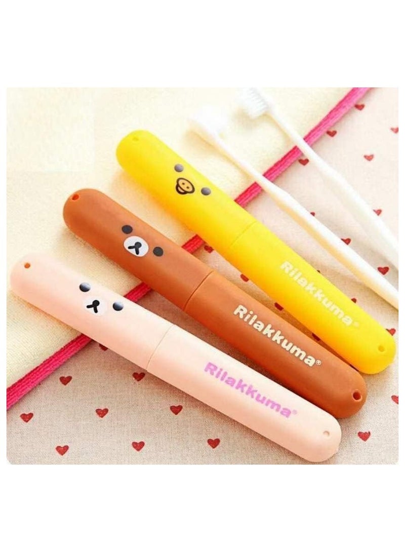 3 Pieces Cartoon Toothbrush Case, Toothbrush Box for Children, Portable Toothbrush Case Suitable for Travel, Family (Multicolor) - Image 5