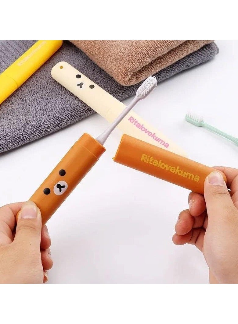 3 Pieces Cartoon Toothbrush Case, Toothbrush Box for Children, Portable Toothbrush Case Suitable for Travel, Family (Multicolor) - Image 2