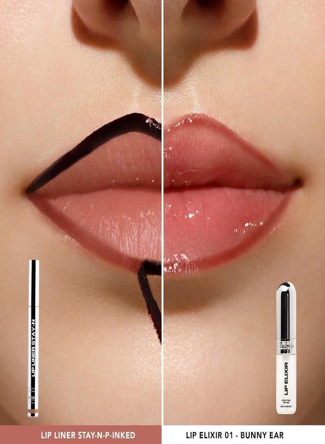 ساتيو محدد شفاه ساشيو STAY-N Peel Off Lip Stain - لون شفاه مقاوم للماء يدوم طويلاً مع حمض الهيالورونيك وفيتامين E - لمسة نهائية غير لامعة مقاومة للانتقال، نباتي وخالٍ من القسوة (p-INKED وأذن الأرنب) - Image 2