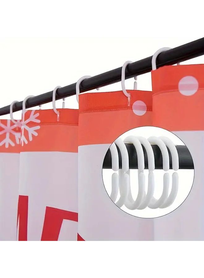 12pcs Decorative C Shape Plastic Shower Curtain Hooks Sturdy Bathroom Accessories - Image 5