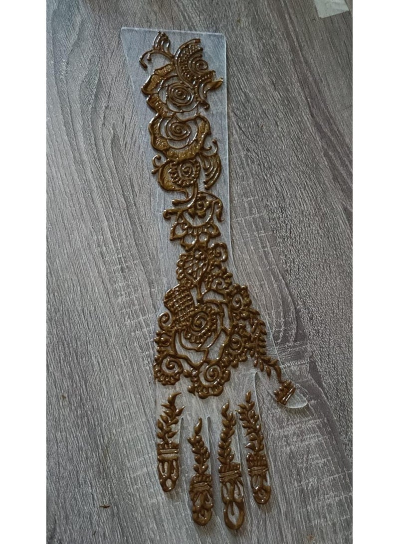 THELIYASTORE Reusable Acrylic Henna Practice Hand Board (3mm Thick) – Clear Elbow Length + Practice Henna Cones | Stain-Free Mehndi Training Kit for Beginners (CLEAR HAND+3 PRACTICE CONE) - Image 4