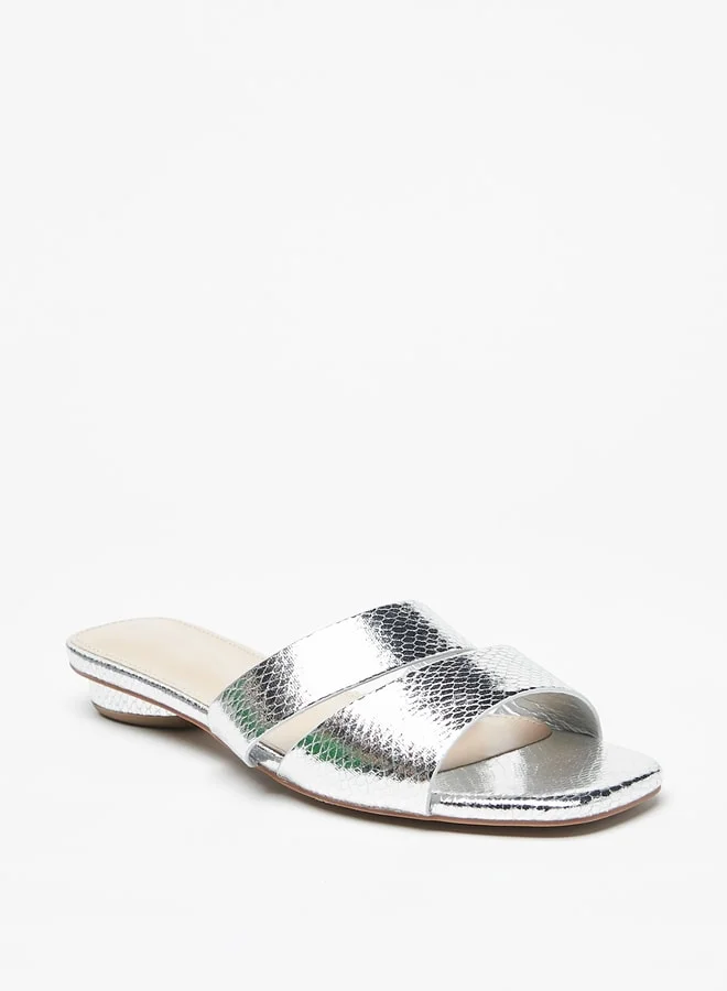 Flora Bella By Shoexpress Women's Textured Slip-On Flat Sandals