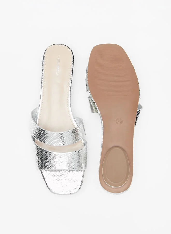 Flora Bella By Shoexpress Women's Textured Slip-On Flat Sandals