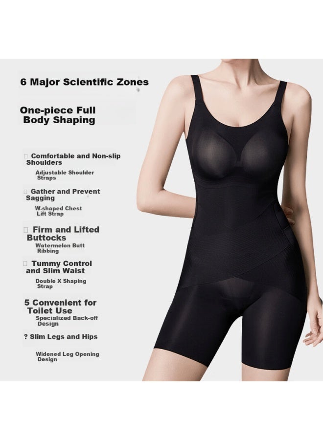 GRACEWELL Tingmei Ultra-thin Shaping Bodysuit Strong Abdomen Control Hip Lift One-piece Back-zip Seamless Waist Shaper Skin-friendly 2XL - Image 2