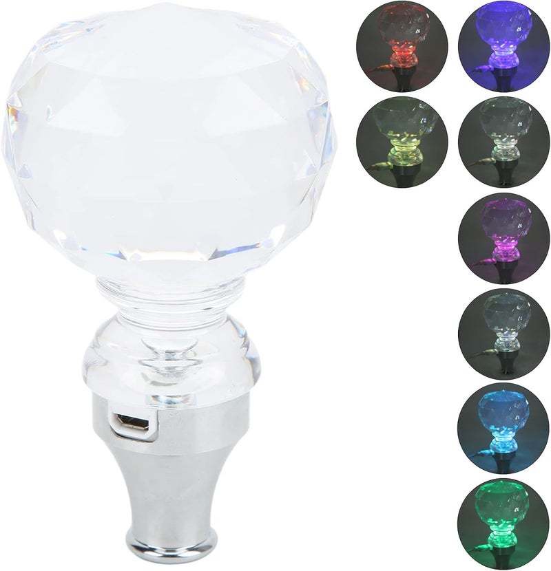 woobles Shifter Knob LED Colorful Crystal Ball Shape, Acrylic Car Gear Stick Shift Shifter Knob Comfortable Multi-Color Auto Shift Universal for Manual Transmission No Lock Button Required - Image 5