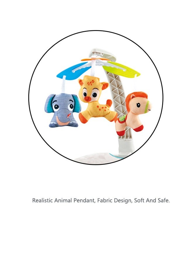 صحراء الواحة كرسي هزاز متعدد الوظائف للأطفال مع ألعاب معلقة، مقعد قابل للتعديل مع موسيقى لطبق العشاء، مهد هزاز قابل للطي، حزام أمان ثلاثي النقاط، (أزرق) - Image 5