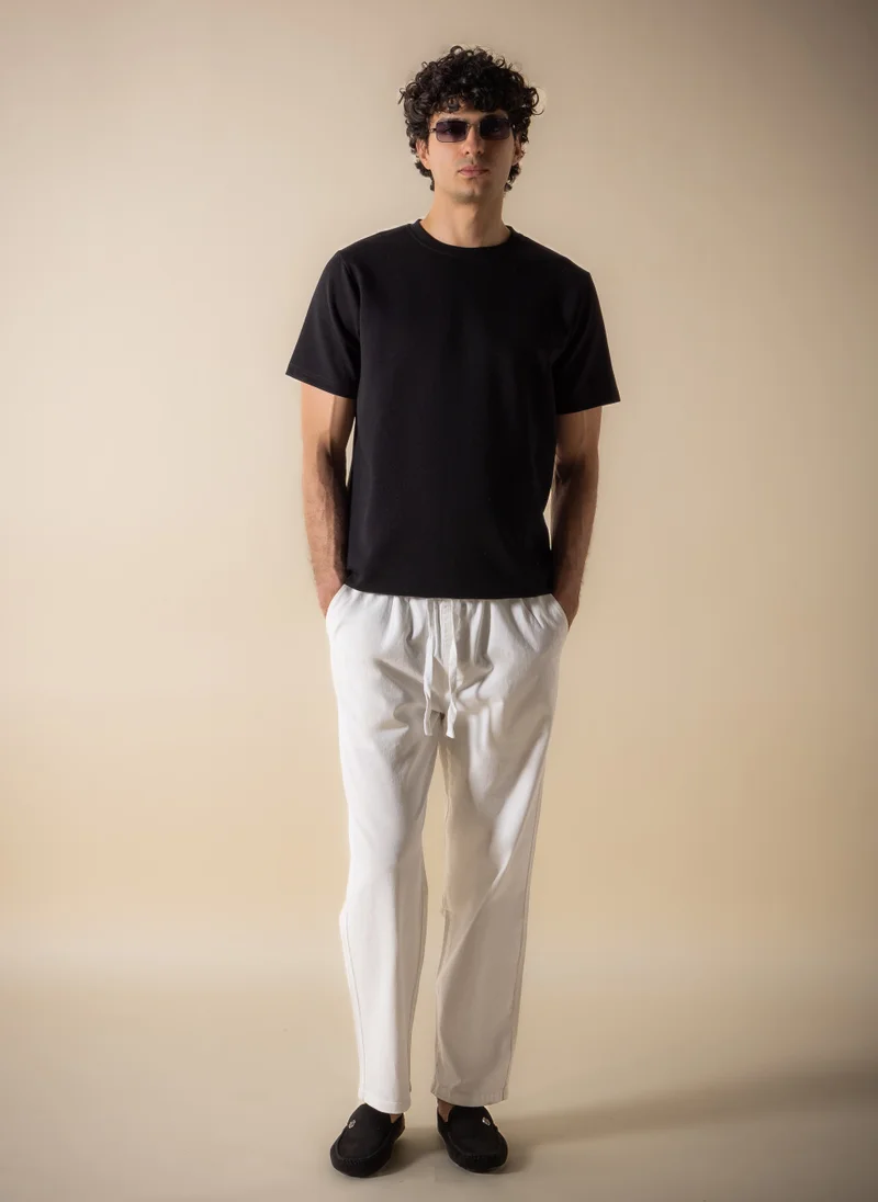 شايبس COTTON LINEN RELAX FIT TROUSERS