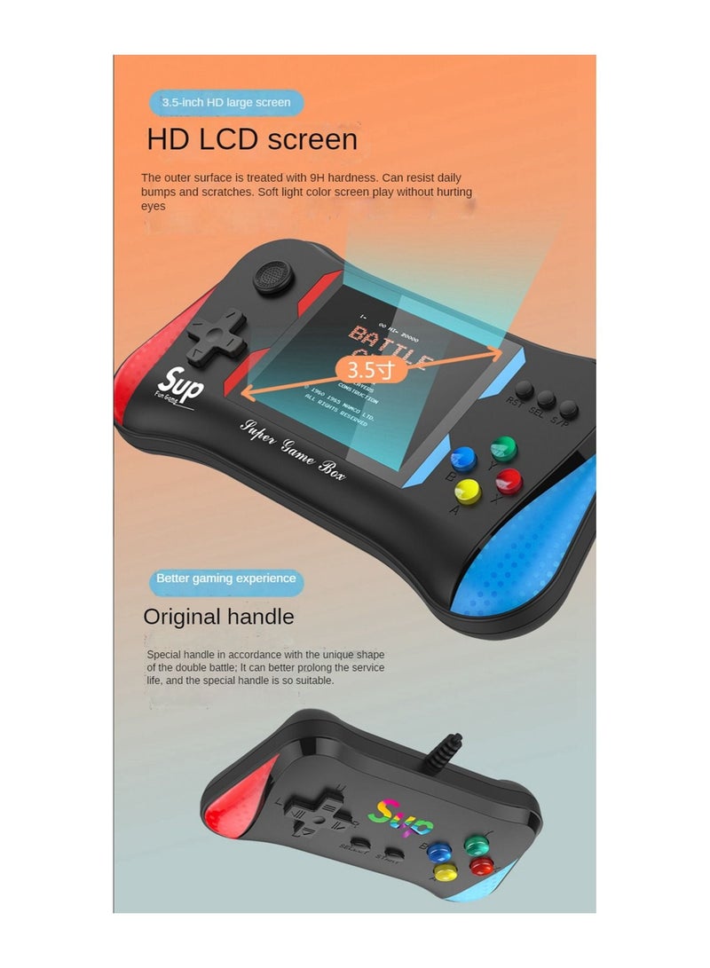 Handheld Game Console, Built-in 500 Games 3.5’’ LCD Color Screen Retro Gaming System, Support TV Output, Portable Rechargeable Game Console with Dual Joystick, Ideal Gift for Kids and Adult (Black) - Image 3