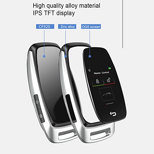 Naroote جهاز بدء تشغيل السيارة عن بُعد، مفتاح عرض ملصق السيارة تغيير مفتاح LCD الذكي، زر واحد لبدء تشغيل السيارات (أسود) - Image 4