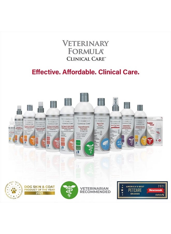 Veterinary Formula - Clinical Care Hypoallergenic Shampoo for Dogs and Cats, 16 oz – No Harsh Ingredients – Fragrance-Free Pet Shampoo for Allergies and Sensitive Skin, Promotes Healthy Skin and Coat - Image 1