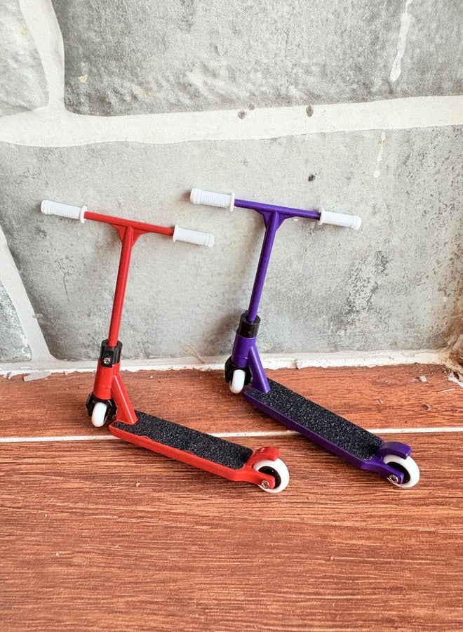 LEEFAI Metal Finger Scooter- Alloy Pro Finger Stunt Scooter-(Red+Purple) - Image 3