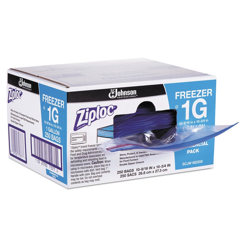 Ziploc Ziploc 94604 Double-Zipper Freezer Bags  1gal  2.7mil  Clear w/Label Panel (Case of 250) - Image 2