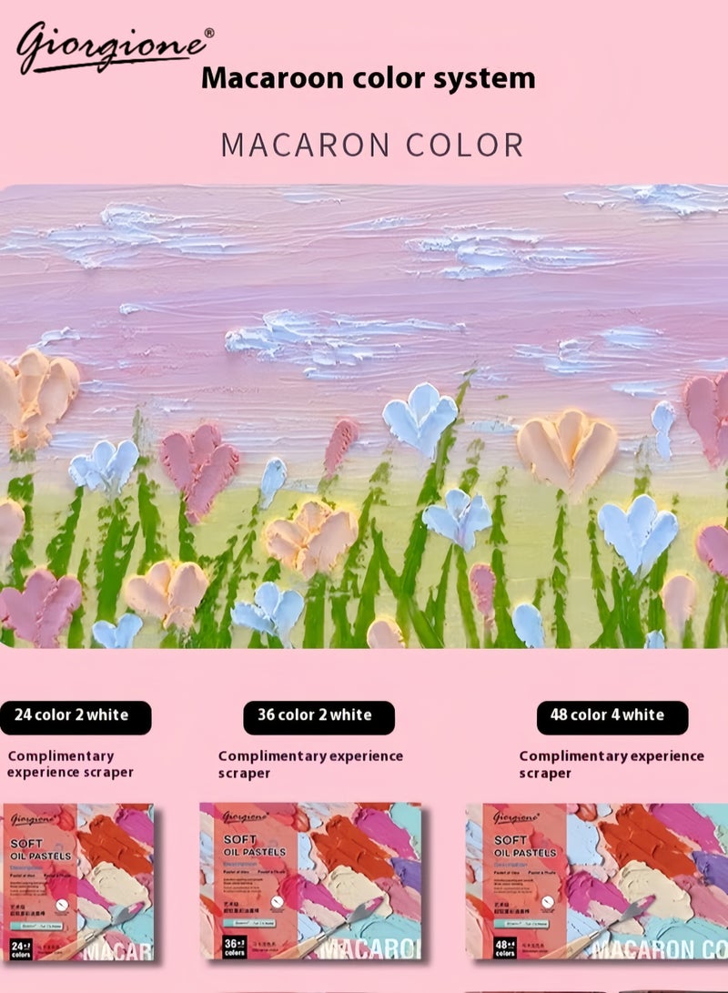 جيورجيون 48 ماكارونس الثقيلة الصباغ النفط الباستيل مجموعة-سوبر لينة الطباشير مع ملعقة أداة - Image 2