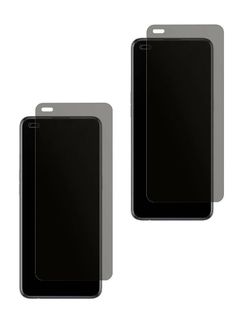 Super 2 Pieces Tempered Glass Screen Protector Anti-Spy Privacy  Designed For Oppo Reno4 Full Screen Coverage And Bubble Free - Image 1