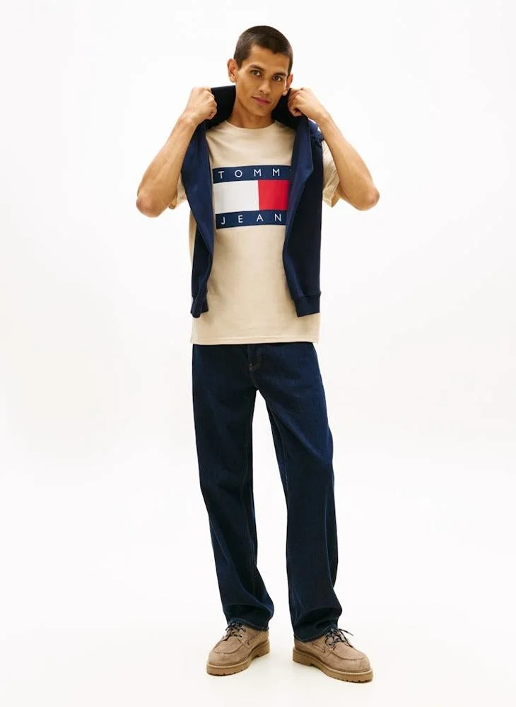 TOMMY JEANS  Flag Badge Jersey Crew Neck T-Shirt for Men | Best Price UAE