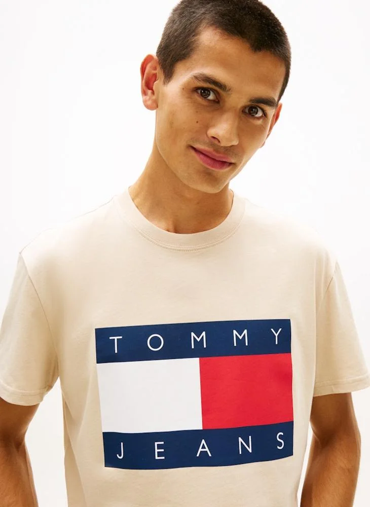 TOMMY JEANS  Flag Badge Jersey Crew Neck T-Shirt for Men | Best Price UAE