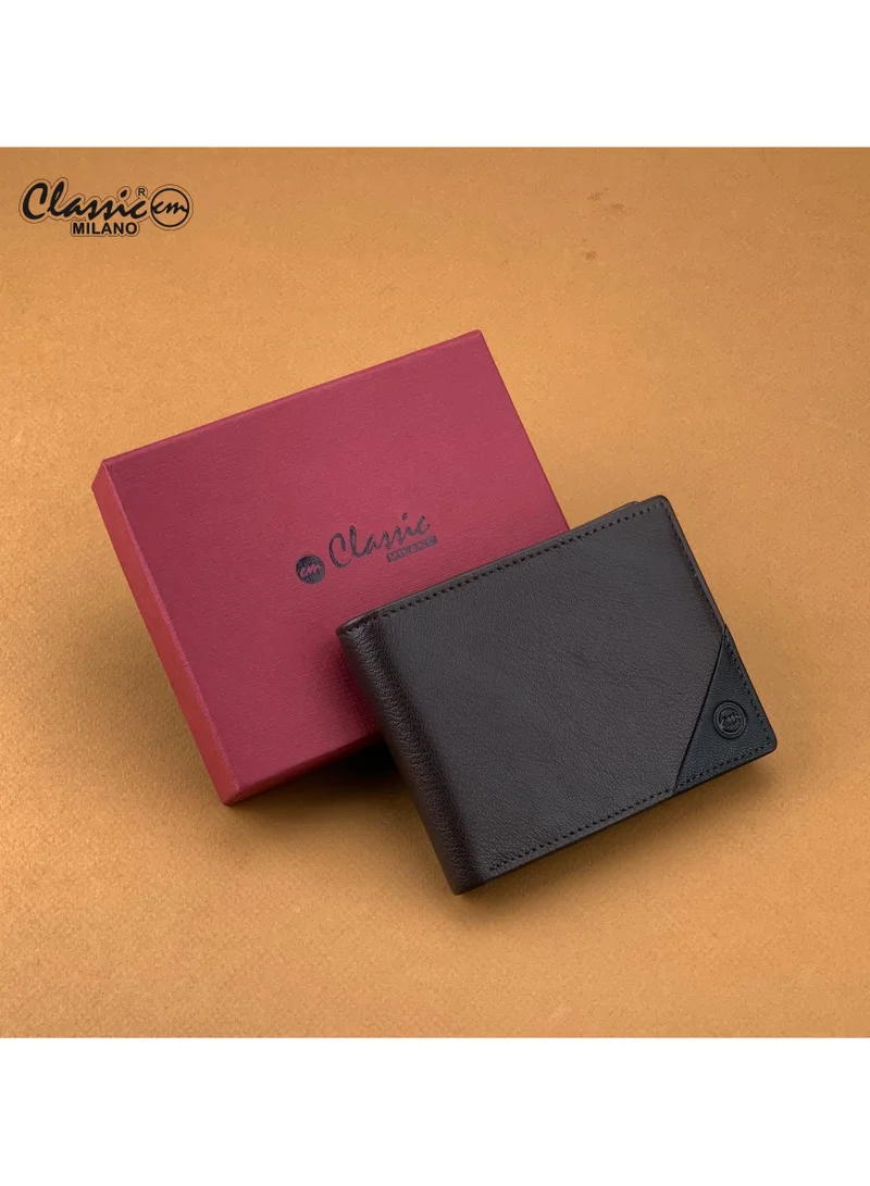 Classic Milano Brown Black (CMGT-13) Classic Milano Men’s Wallet – Slim Bifold Leather Wallet for Men with RFID Blocking – Credit Card Holder & Card Wallet – Stylish Mens Purse – Gift for Husband, Father & Men for Men | Best Price UAE