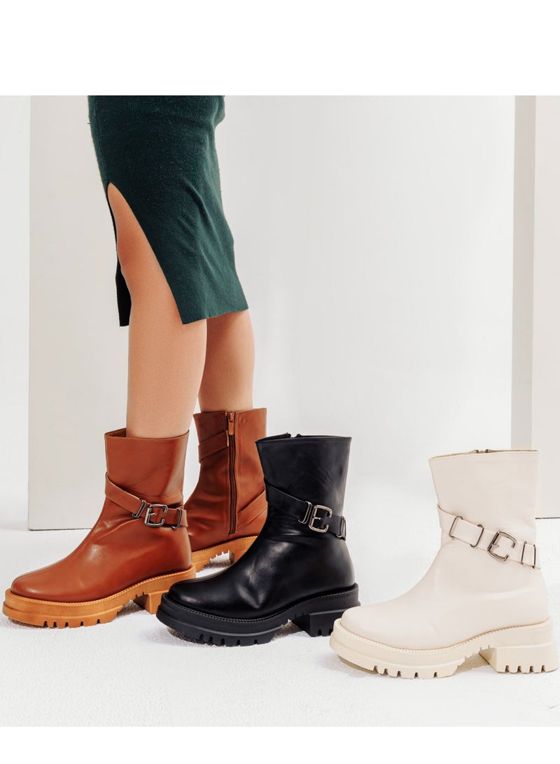 Vbranda Half Boots Leather Mid Heels R-603 - Image 2