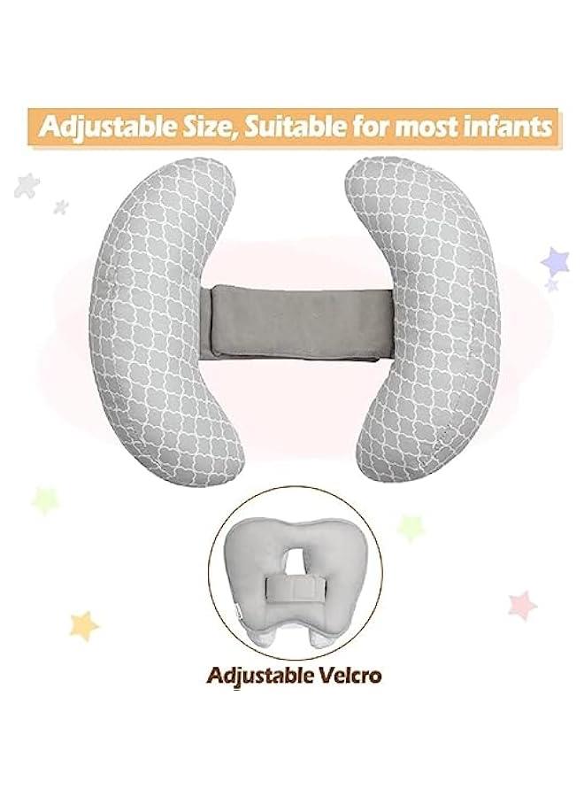 Gonice Baby Head Neck Support Pillow, 2 in 1 BabyTravel Pillow, Baby Neck Head Support Car Seat Insert Cushion, Adjustable Head Pillow for Kids Toddler (Grey) - Image 3