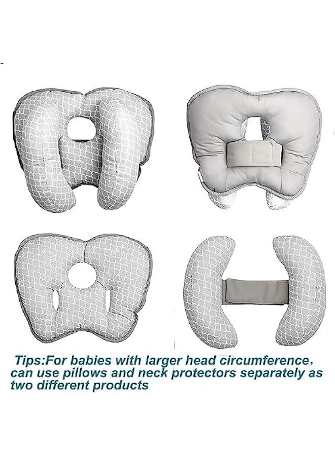Gonice Baby Head Neck Support Pillow, 2 in 1 BabyTravel Pillow, Baby Neck Head Support Car Seat Insert Cushion, Adjustable Head Pillow for Kids Toddler (Grey) - Image 5