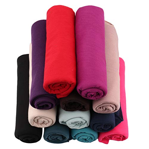Messen 12 Pieces Head Wrap Scarf Stretch Jersey Turban Extra Long Ultra Soft Urban Headwraps for Women Solid Color African Headwear Headband Tie Wholesale Set02 - Image 5