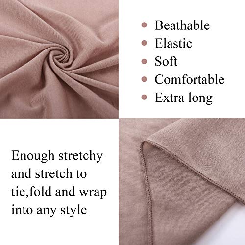 Messen 12 Pieces Head Wrap Scarf Stretch Jersey Turban Extra Long Ultra Soft Urban Headwraps for Women Solid Color African Headwear Headband Tie Wholesale Set02 - Image 3