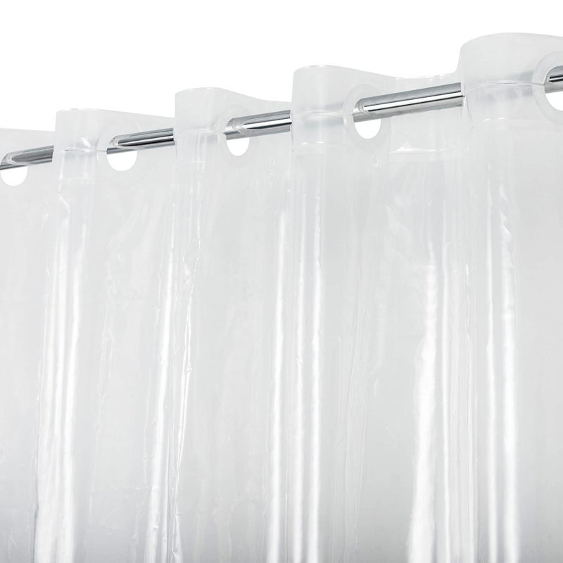 ABLUEN No Hook PEVA Shower Curtain or Liner - 8G Heavy Duty Clear Bathroom Shower Curtain No Hooks Required, Waterproof Plastic & PVC Free, Standard Size 71 x 74, Clear - Image 1