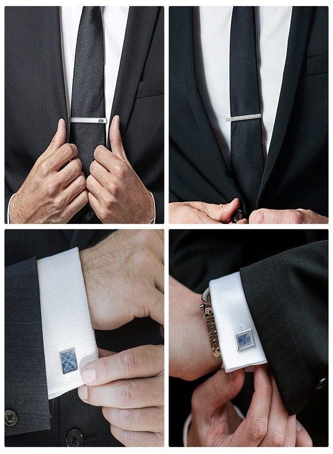 UJOY Mens Cufflinks and Tie Clips Set 12 PCS Formal Business Shirts Dress Necktie Pins Buttons Cuff Link Box Packed T0408008 - Image 2