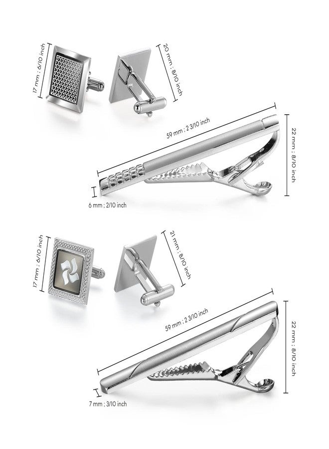UJOY Mens Cufflinks and Tie Clips Set 12 PCS Formal Business Shirts Dress Necktie Pins Buttons Cuff Link Box Packed T0408008 - Image 4