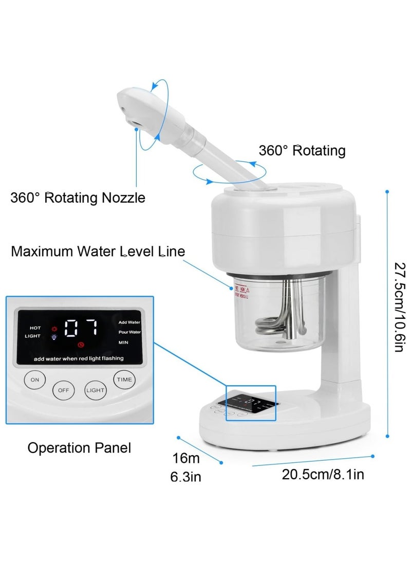 Ru syanl Facial Steamer Nano Ionic Face Steamer with Extendable Arm Portable Facial Steamer 360° Rotating Nozzle Esthetician Vaporizer for Personal Care at Home or Salon - Image 5