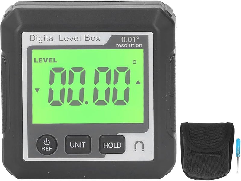 Digital Level Box Magnetic Portable Angle Finder Black and White for Woodworking Construction - Image 1