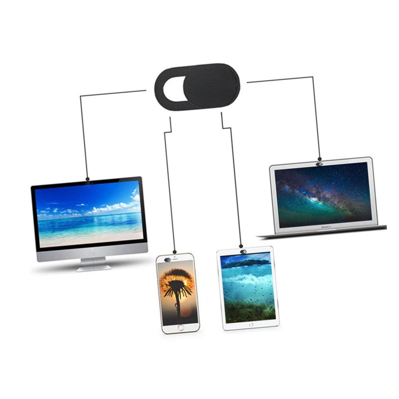 Ultra Thin Webcam Cover For Laptop Smartphone Tablet 18 Pack Black Plastic Easy Install - Image 5