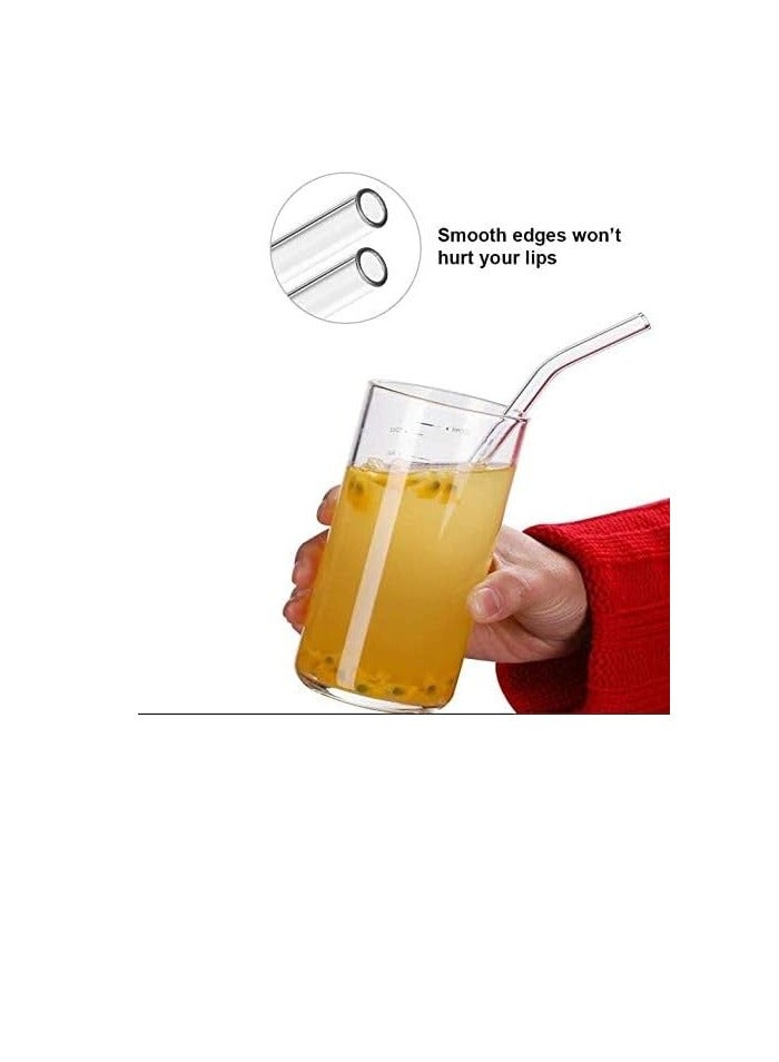 Reusable Glass Straws 4 Pack Clear Glass Drinking Straws for Smoothies, Milkshakes, Tea, Juice Dishwasher Safe  - Image 2