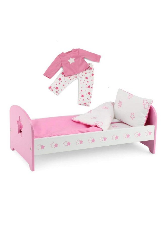 Emily Rose Pink And White 14Inch Doll Bed Gift Set Includes Bedding And Matching 14" Doll Pjs Pajamas ; Compatible With Glitter Girls Dolls - Image 1