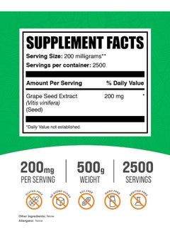 BulkSupplements.com Grape Seed Extract Powder - Herbal Supplements, Antioxidants Supplement - 200mg of Grapeseed Extract Powder per Serving, Gluten Free (500 Grams - 1.1 lbs) - pzsku/Z6B22760B5F77BF276EB9Z/45/_/1741000328/8c9e6f5e-6984-4ce4-b2fa-c614c87d97d5