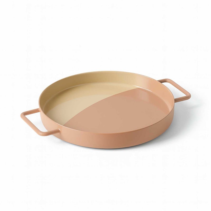 بلندز صينية تقديم دائرية كبيرة ثنائية اللون بيج - Image 4