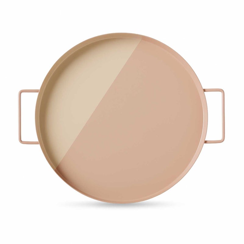 بلندز صينية تقديم دائرية كبيرة ثنائية اللون بيج - Image 3