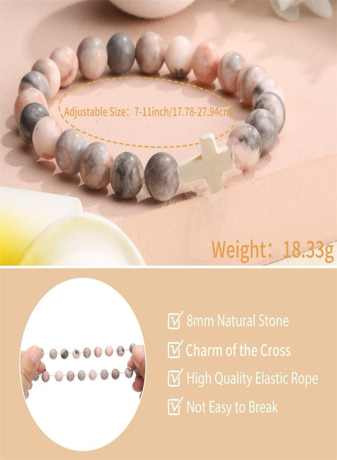 Bovemee Teen Girl Boys Mens Gifts, Natural Stone Cross Bracelets Trendy Stuff Inspirational Gifts Ideas Bracelet&Card Inspirational gifts for Daughter Son, Husband-Birthday Graduation Retirement Christmas - Image 2