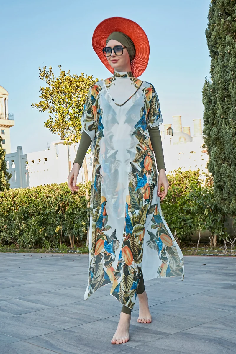 Remsa Mayo Remsa Modest Swimsuit Patterned Single Kaftan Pareo 430-552 Brazil
