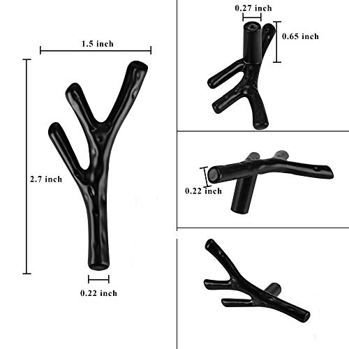 Joyindecor 8 Pack Twig Branch Antique Cabinet Knobs - Zinc Alloy Vintage Rustic Tree Drawer Pull Handles for Farmhouse Cabin Mountain House Kitchen Cupboard Dresser Wardrobe Closet (Black) - Image 2
