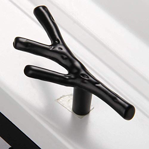Joyindecor 8 Pack Twig Branch Antique Cabinet Knobs - Zinc Alloy Vintage Rustic Tree Drawer Pull Handles for Farmhouse Cabin Mountain House Kitchen Cupboard Dresser Wardrobe Closet (Black) - Image 3