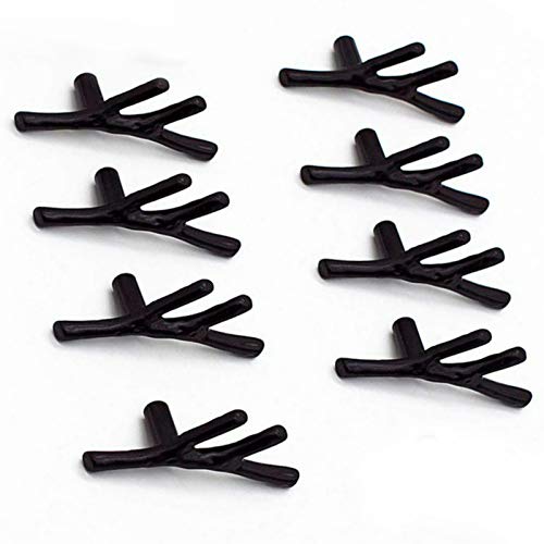 Joyindecor 8 Pack Twig Branch Antique Cabinet Knobs - Zinc Alloy Vintage Rustic Tree Drawer Pull Handles for Farmhouse Cabin Mountain House Kitchen Cupboard Dresser Wardrobe Closet (Black) - Image 1