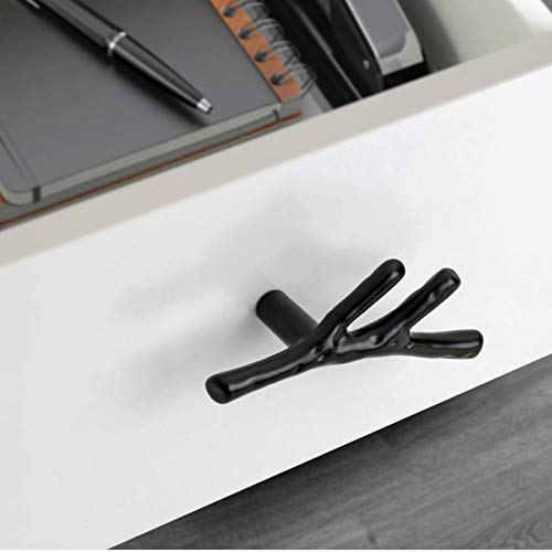 Joyindecor 8 Pack Twig Branch Antique Cabinet Knobs - Zinc Alloy Vintage Rustic Tree Drawer Pull Handles for Farmhouse Cabin Mountain House Kitchen Cupboard Dresser Wardrobe Closet (Black) - Image 4