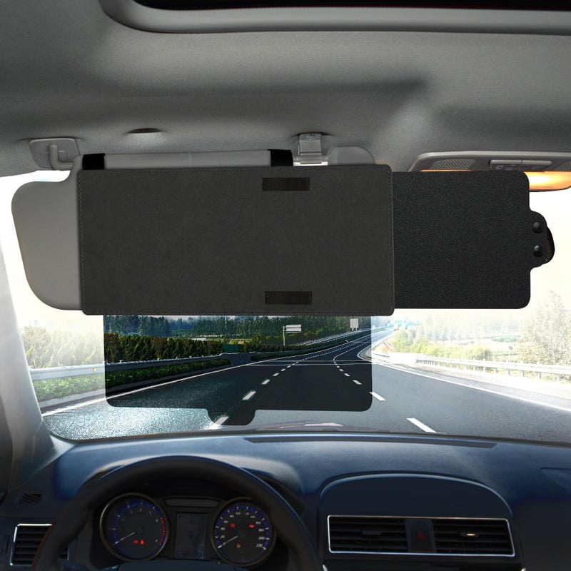 Kutyun Car Sun Visor Extender Polarized Windshield Sun Visor with Polycarbonate Lens and Side Sunshade Anti Glare UV Protection Snow Blindness Shield Universal Fit for Most Vehicles - Image 3