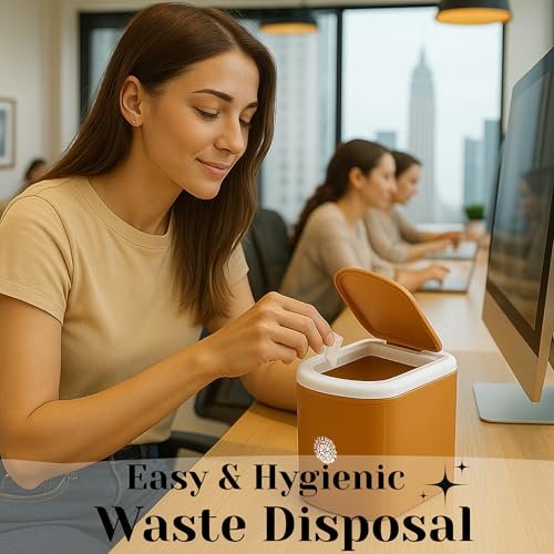 Liza Pack Of 2PC Mini Waste Bin Disposal Dustbin with Attached lid & Easy To Open, Multi-Use For Study Table Office Dustbin, Desk, Kitchen, Bedroom - Image 3